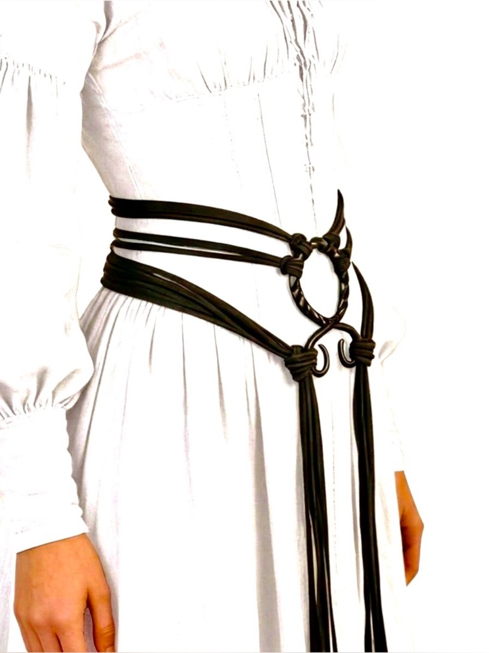 Faux Suede Wrap Bohemian Rope Waist Belt - Viking/Medieval Renaissance - Picture 6 of 7